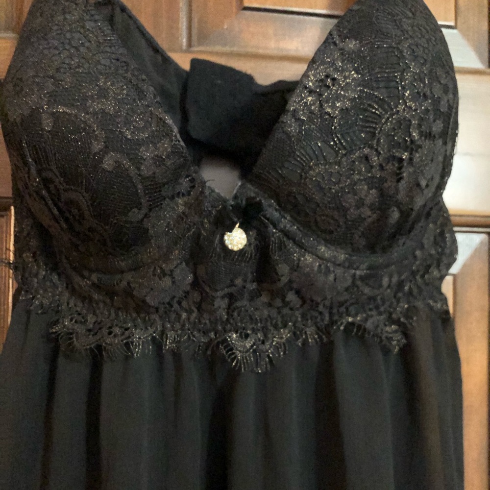 Black and gold lingerie dress